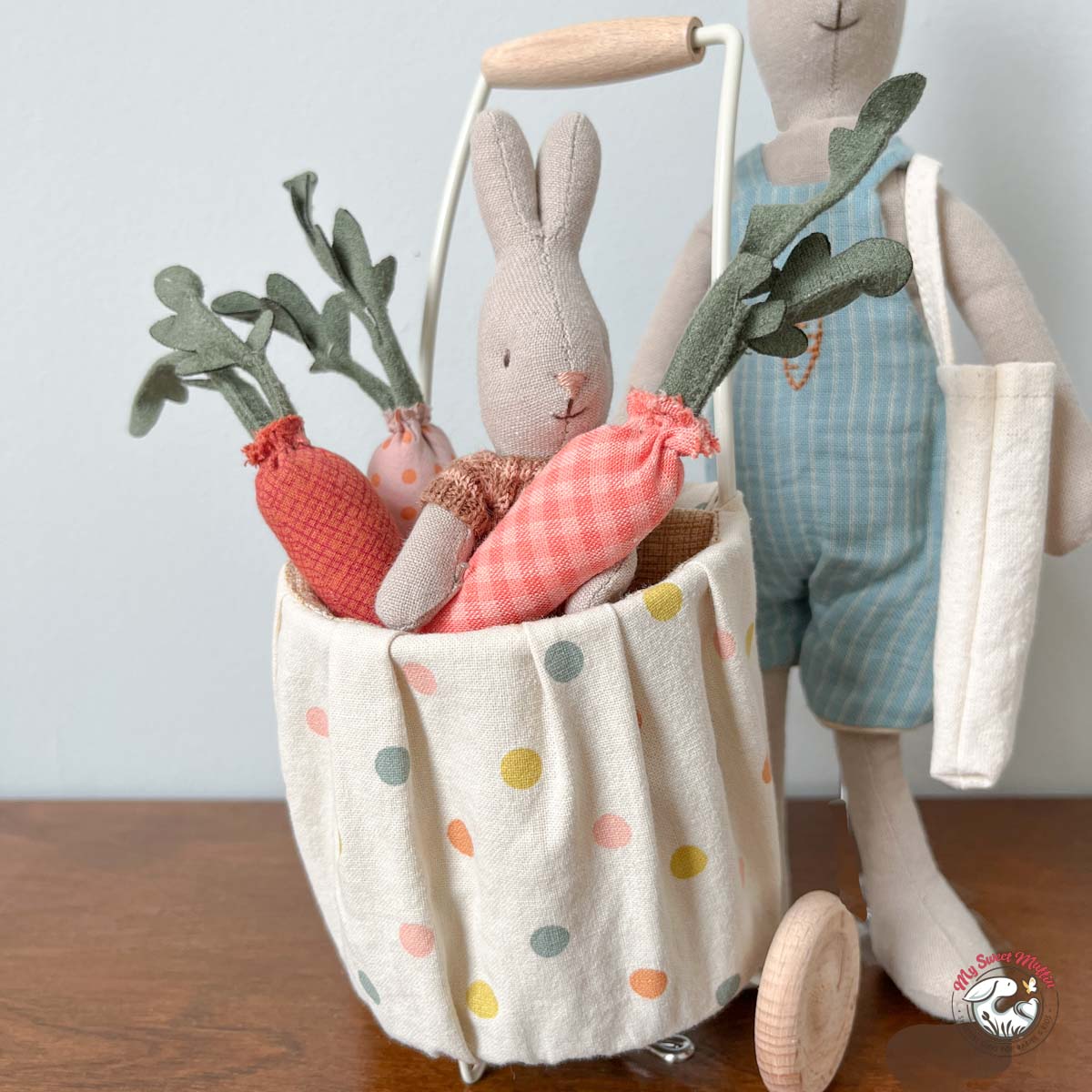 Maileg Mini Trolley, Multi Dots