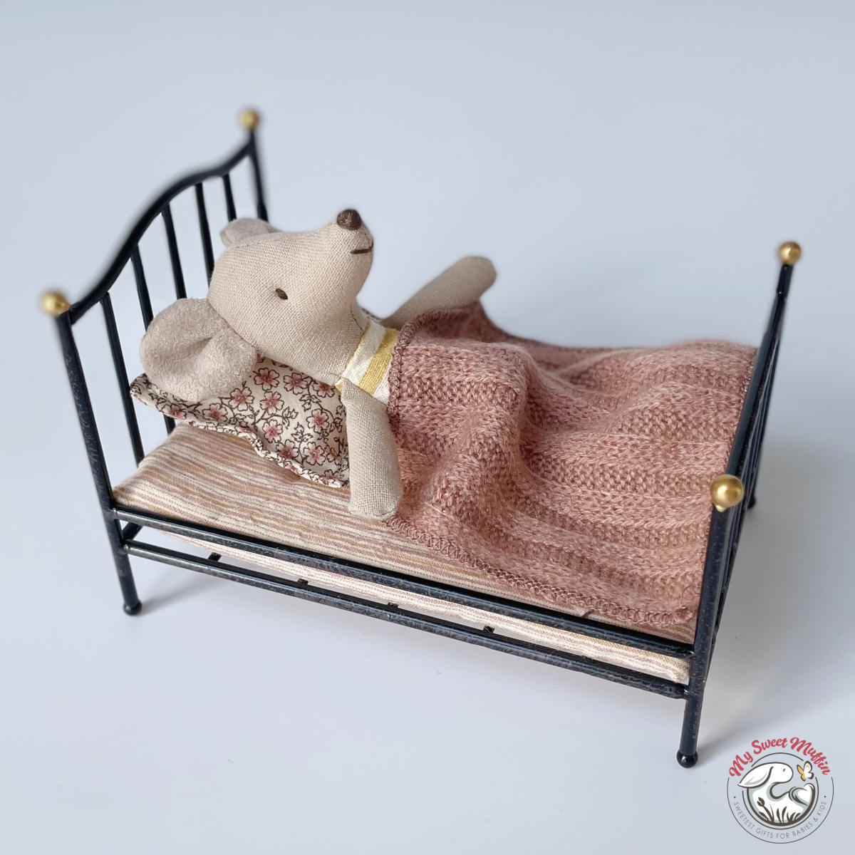 Maileg Mouse size Bed, Black - Final Sale
