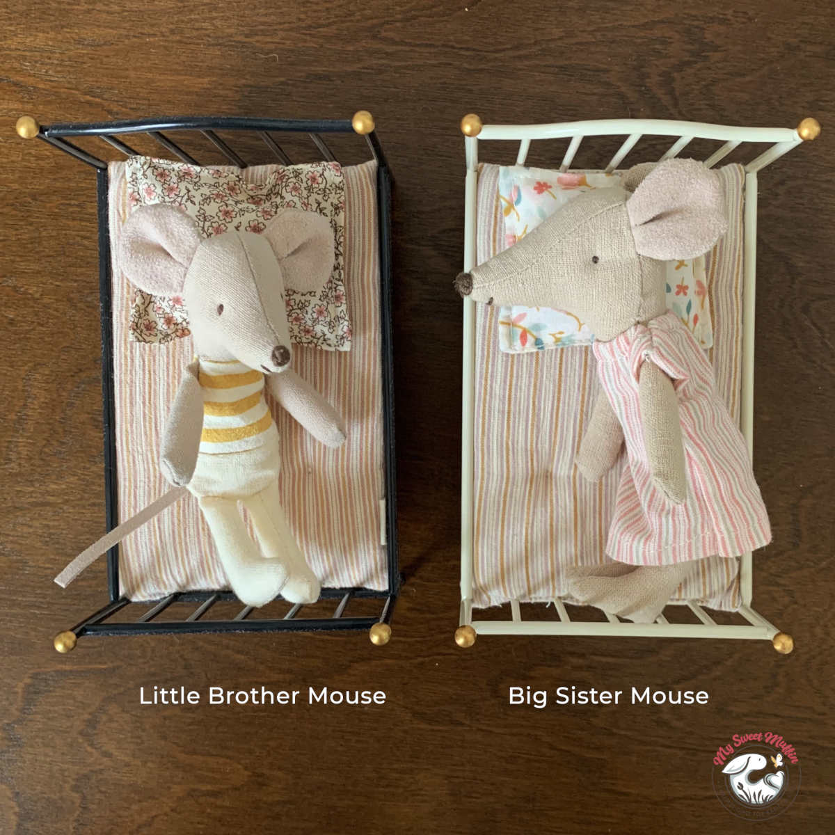 Maileg Vintage Bed  for Mouse doll, Mint