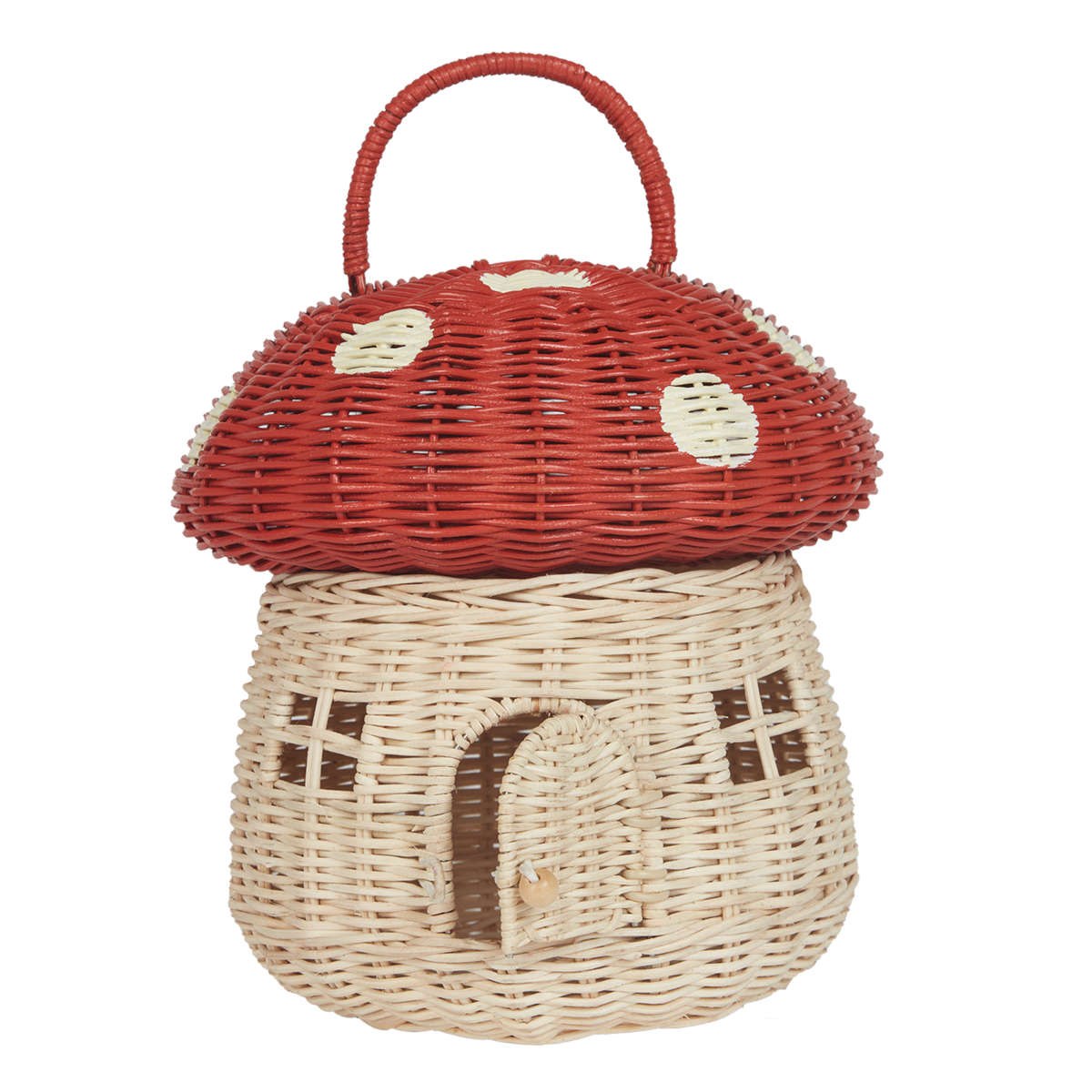 Olli Ella Mushroom Basket Bag, Red My Sweet Muffin