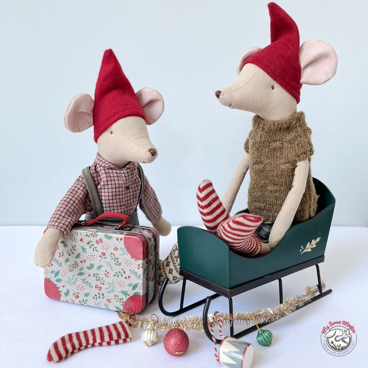 Maileg Medium Christmas Mouse, Boy