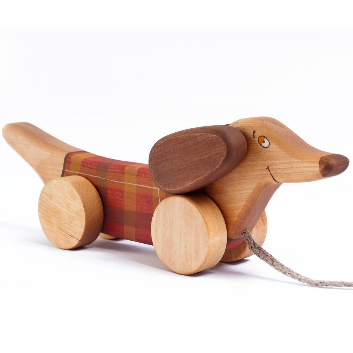 Wooden Pull Toy Dog, Dachshund
