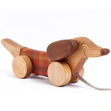 Wooden Pull Toy Dog, Dachshund