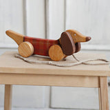 Wooden Pull Toy Dog, Dachshund