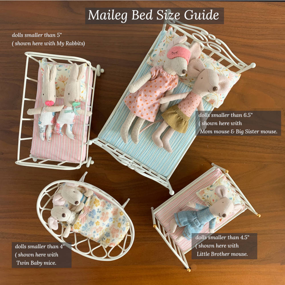 Maileg Mouse size Bed, Black - Final Sale