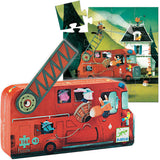 Djeco 16pcs Mini Puzzle, Fire Truck