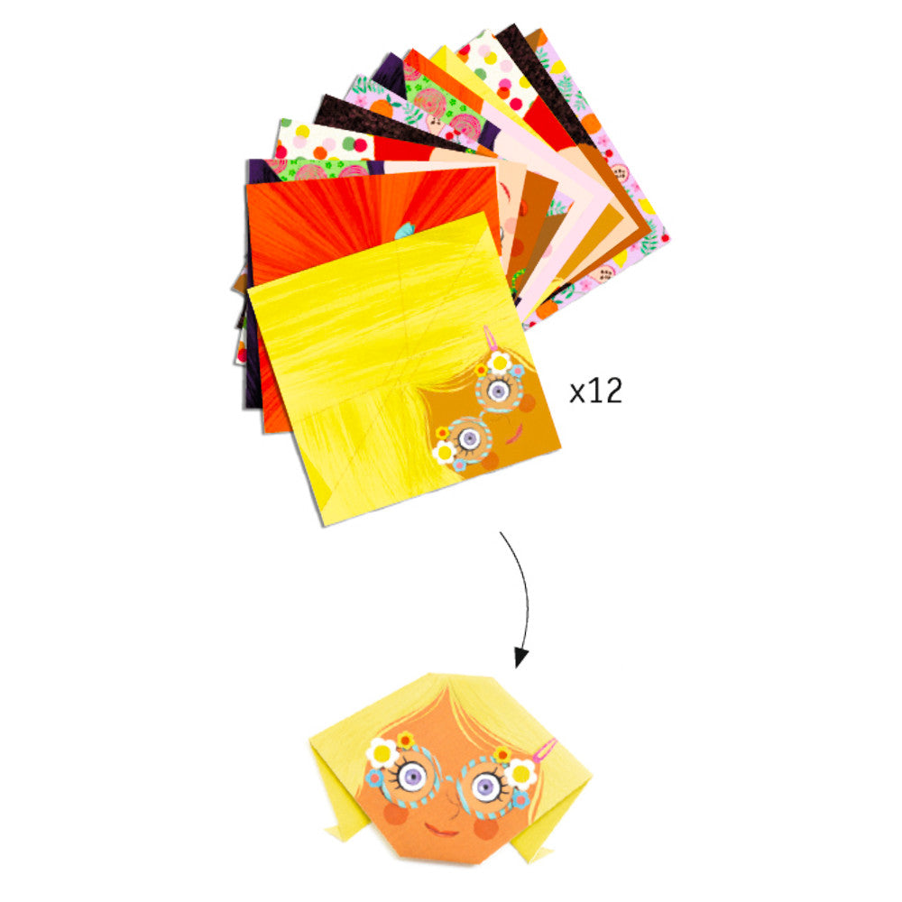 Crea con Papeles - Origami de Caras Bonitas - Design by DJECO
