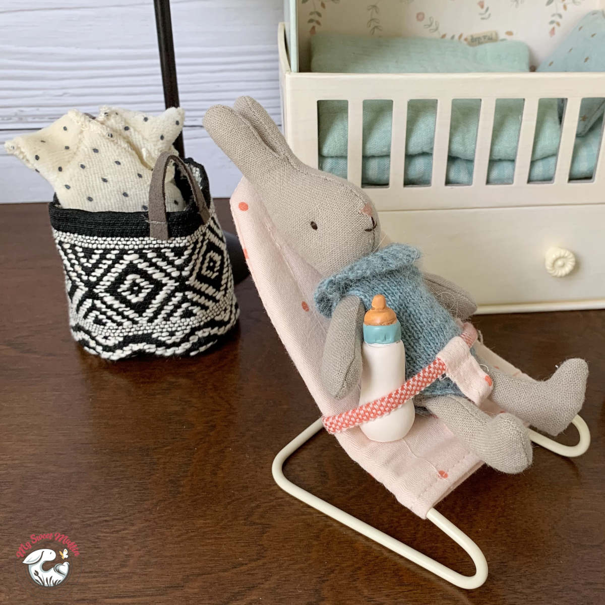 Maileg Micro Bouncy Chair, Multi Dots