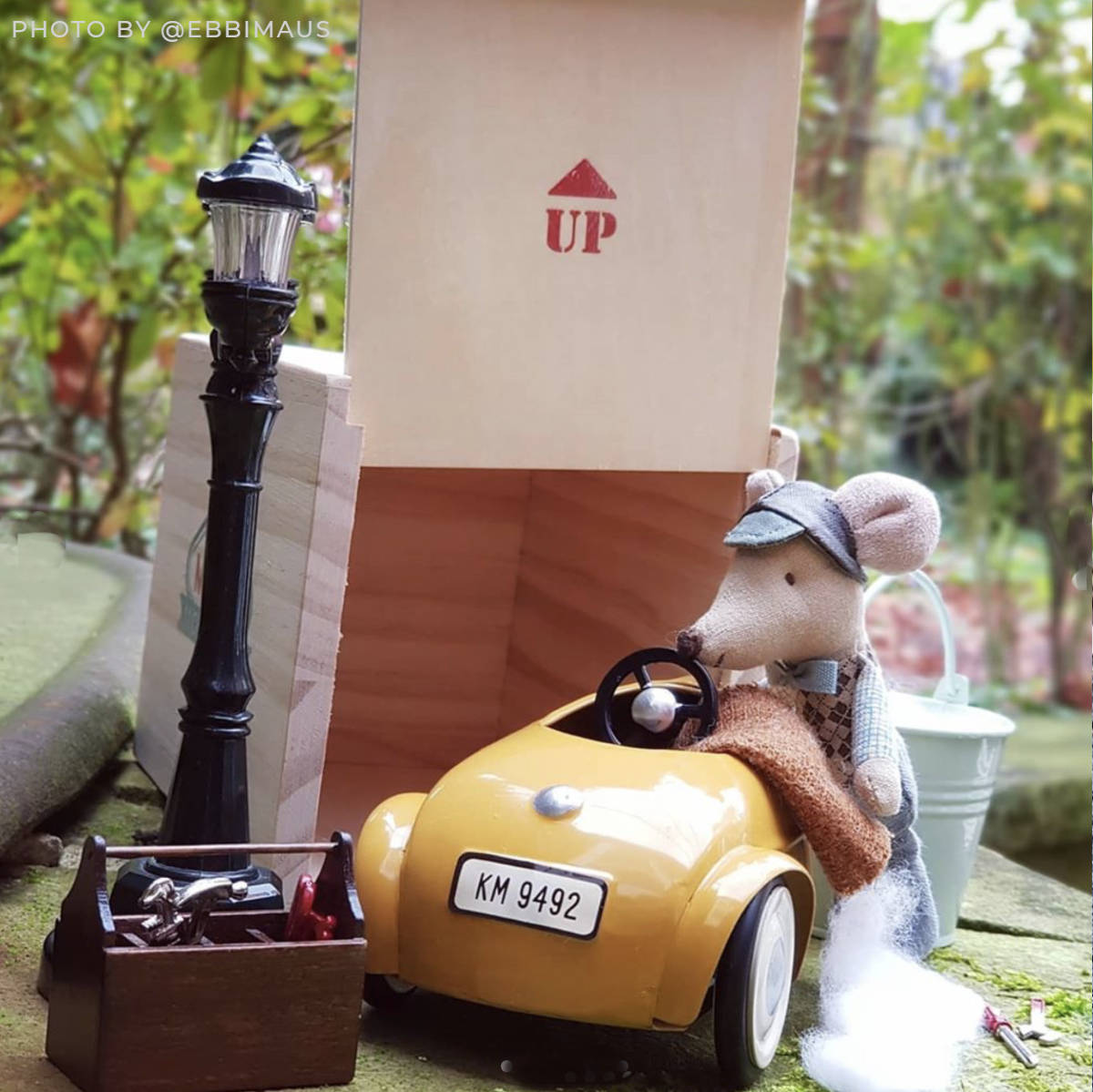 Maileg Mouse in a Car with Garage - Final Sale
