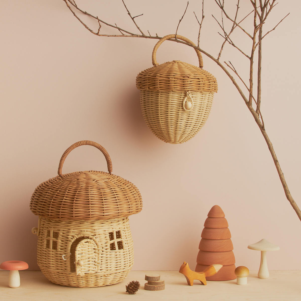 Olli Ella Mushroom Basket Bag