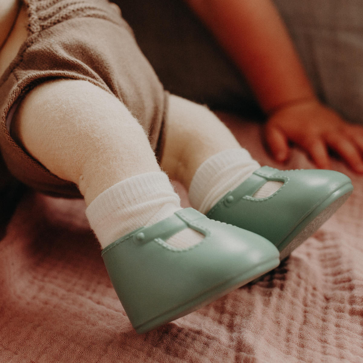 Olli Ella Dinkum Doll Shoes, Basil Green